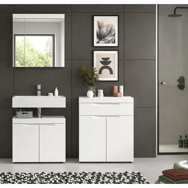 Badmöbel Set in Gusto weiß matt 3-teilig 150 cm – Bild 5
