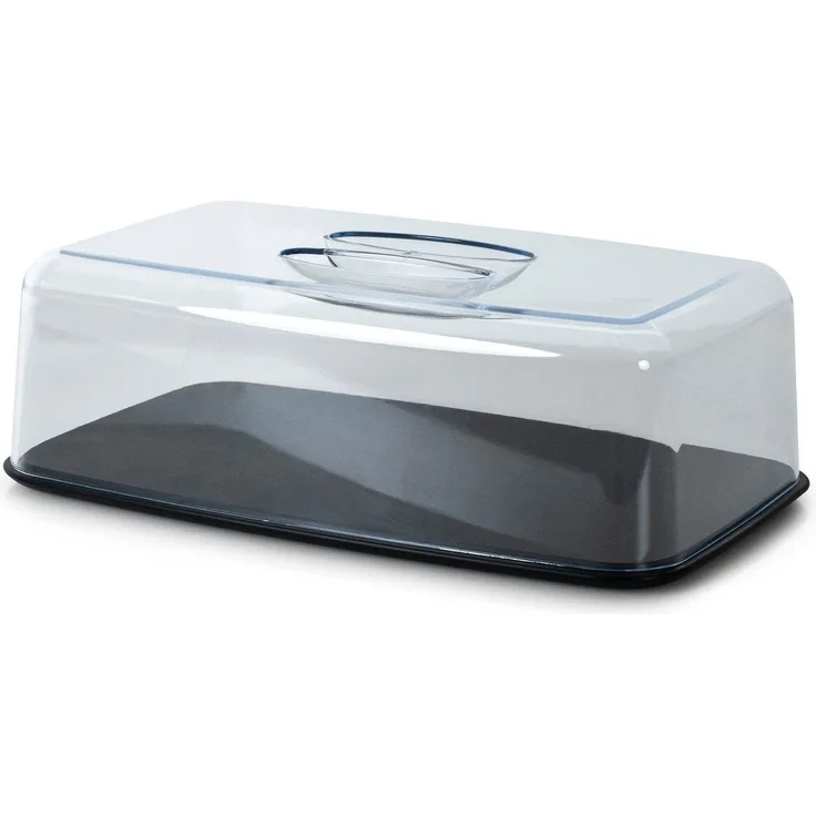 Continenta Käseglocke 5356 Duracore 34 x 21 x 11 cm Kunststoff Schwarz Transparent