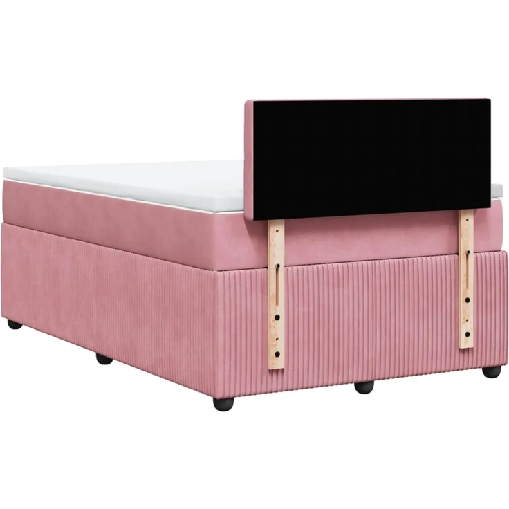 vidaXL Boxspringbett mit Matratze Rosa 120x200 cm Samt 3290027 – Bild 8
