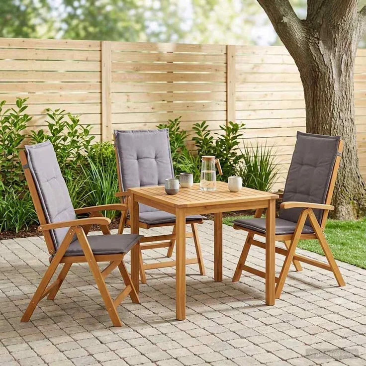 vidaXL Liegestühle für den Garten 3 stk. Natur Massivholz Akazie 42041434 – Bild 1