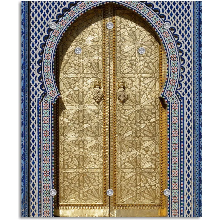 Queence Garderobe - "Anselmo" Druck auf hochwertigem Arcylglas inkl. Edelstahlhaken und Aufhängung, Format: 100x120cm