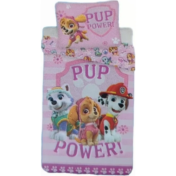 Baby Bettwäsche-Set Paw Patrol rosa 100x135 und 40x60 cm 100% Baumwolle