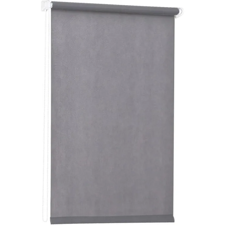 Sekey Verdunklungsrollo ohne Bohren Klemmfix 95 cm breit, Vliesstoff Seitenzugrollo Hitzeschutz Sichtschutz und Sonnenschutz Wandmontage Deckenmontage Klemmrollo, 95x130 cm, Grau Vliesstoff