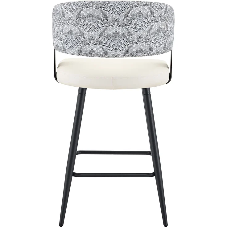 2er-Set Barhocker mit Rückenlehne, moderner Küchenhocker, Kunstleder Sitz, Metallgestell, stabile Fußstütze, ergonomisches Design, nur Stühle, ohne Tisch--Weiß1--47x46.5x94.5cm--YOUDENOVA – Bild 9