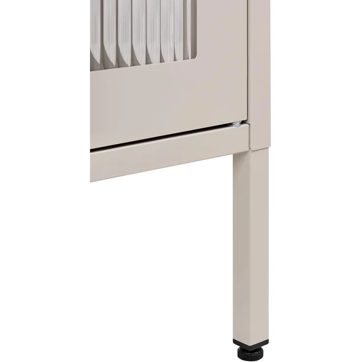 Vitrine mit Glastüren HARLYN 90 cm Metall Beige – Bild 8