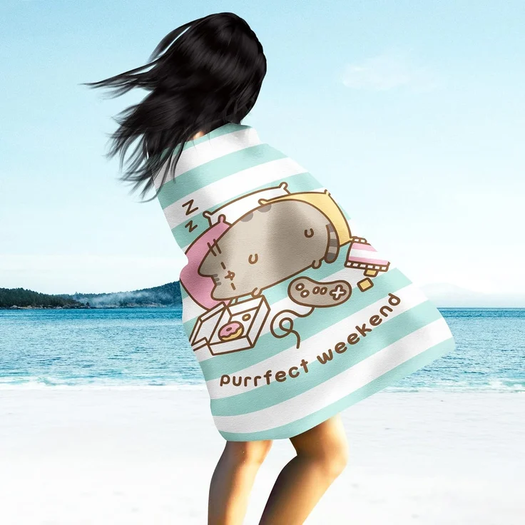 Kinderdecke Pusheen Purrfect Weekend 160x200 cm weich, kuschelig Coral Fleecedecke, BERONAGE, passend zur Bettwäsche, ideal für Sofa, Couch, Bett, Auto, Camping – Bild 2