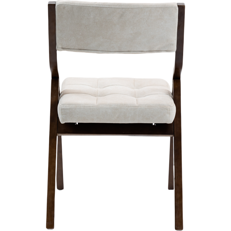 Klappstühle aus Holz mit Samtpolsterung in Creme, 2er-Set,H 77 x T 61 x B 48 cm – Bild 8