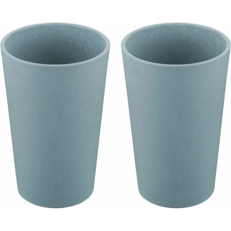 Koziol Becher Connect Cup L 2er Set, Biozirkulärer Kunststoff, Nature Flower Blue, 350 ml, 7022716