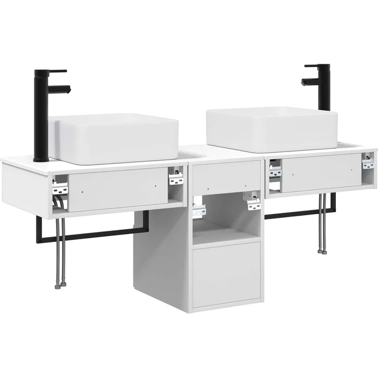 vidaXL Badezimmerschrank-Set 3 stk. Weiß 130 x 41 x 80 cm 3405597 – Bild 8