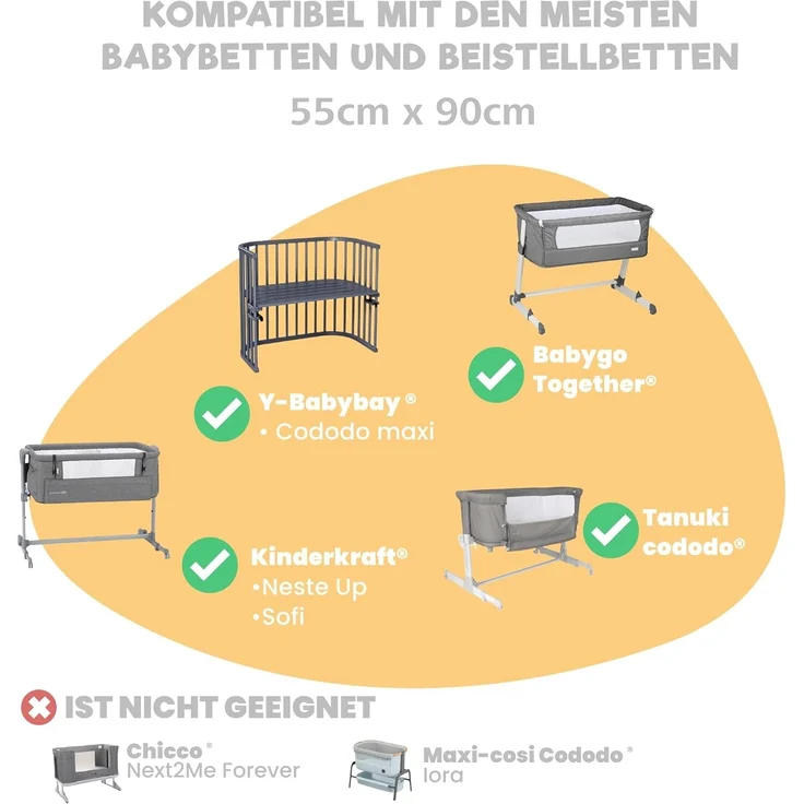 2X Spannbettlaken aus 100% Baumwolle mit Gummiband - 1X Matratzenschoner aus 100% wasserdichtem Material - 3er-Set - 55x90 cm - Savanne – Bild 5