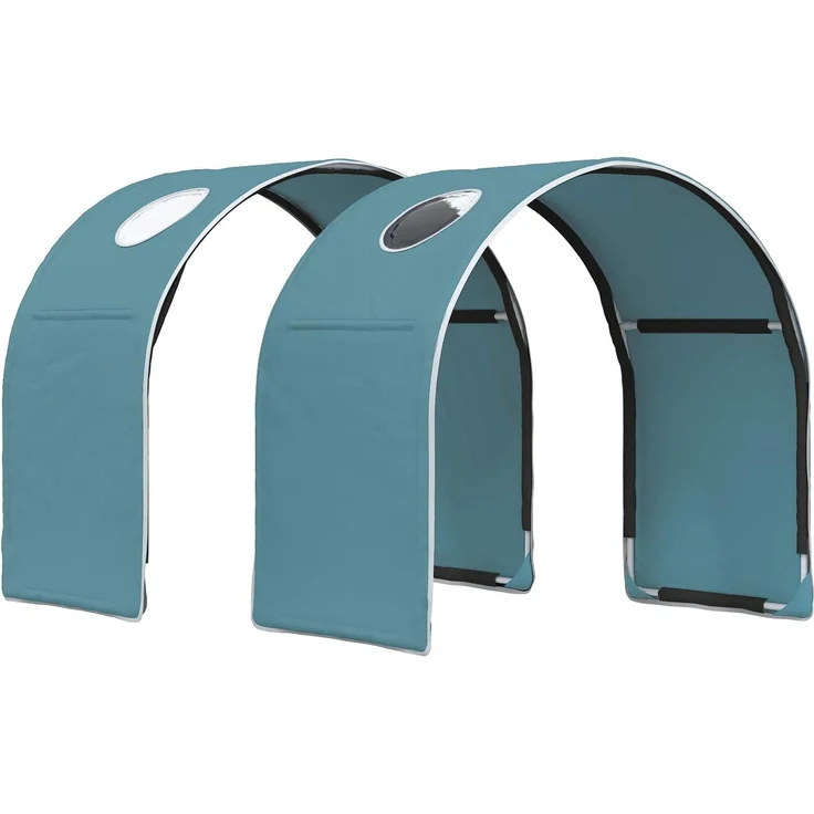 vidaXL Bett mit Tunnel 3 Stk. Artisian Eiche und Hellblau 3423516 – Bild 5