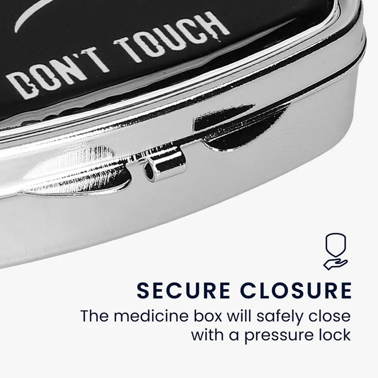 kwmobile Pillendose Edelstahl Tablettenbox mit 2 Fächern 5,5 x 4 x 1,5cm (1 St), Pillendose Tablettendose Tragbare Pillenbox Metall Medikamentenbox – Bild 3