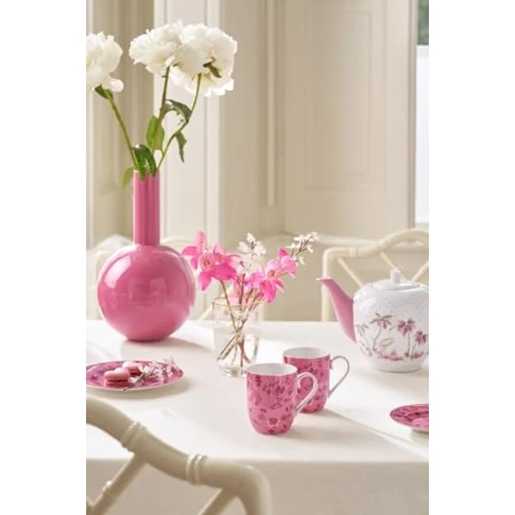 PiP Studio Becher Jolie Flowers Pink Becher Small 145ml Set2, Porzellan – Bild 2