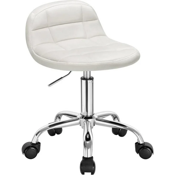 Woltu Drehstuhl, Creme Weiß, Höhenverstellbar, Ergonomisch, Textil, 43x56x43 cm