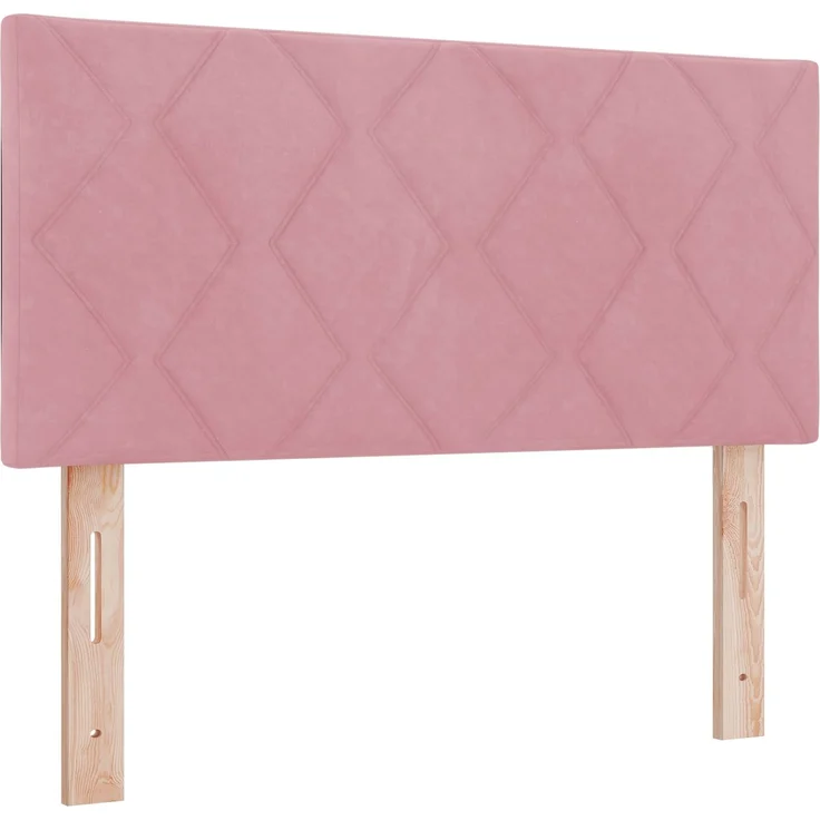 vidaXL Boxspringbett mit Matratze mit Kopfteil Rosa 90 x 200 cm Samt 3450649 – Bild 4