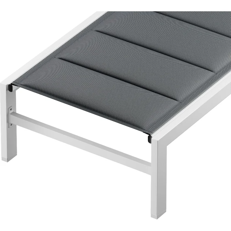 Blumfeldt Renazzo Sonnenliege - Verstellbarer Liegestuhl, Wetterfest & Ultraleicht, 5-Positionen Rückenlehne, Aluminiumrahmen, 120kg Kapazität, ComfortMesh, 195x60cm, Garten & Balkon, Weiß – Bild 5