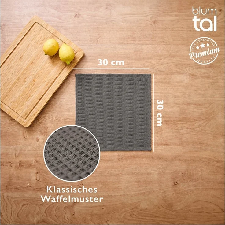 Blumtal Geschirrtuch Set 50x70 oder 30x30 cm, 100% Baumwolle, (10-tlg), Saugfähig, schnell trocknend, waschbar, 100% Baumwolle – Bild 3