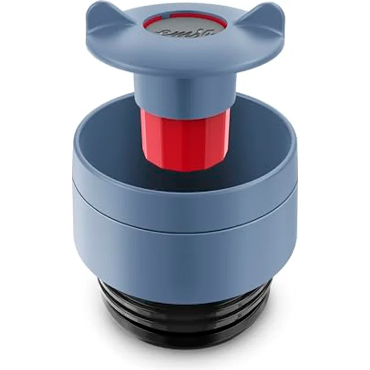 Emsa Travel Mug Eco Isolierbecher, 0,36 l, Comfort-Schraubverschluss, Quick-Press, Öko-Design, 100% dicht, hält Getränke 4h warm und 8h kühl, 360°-Rundum-Trinköffnung, Edelstahl/Blau – Bild 4