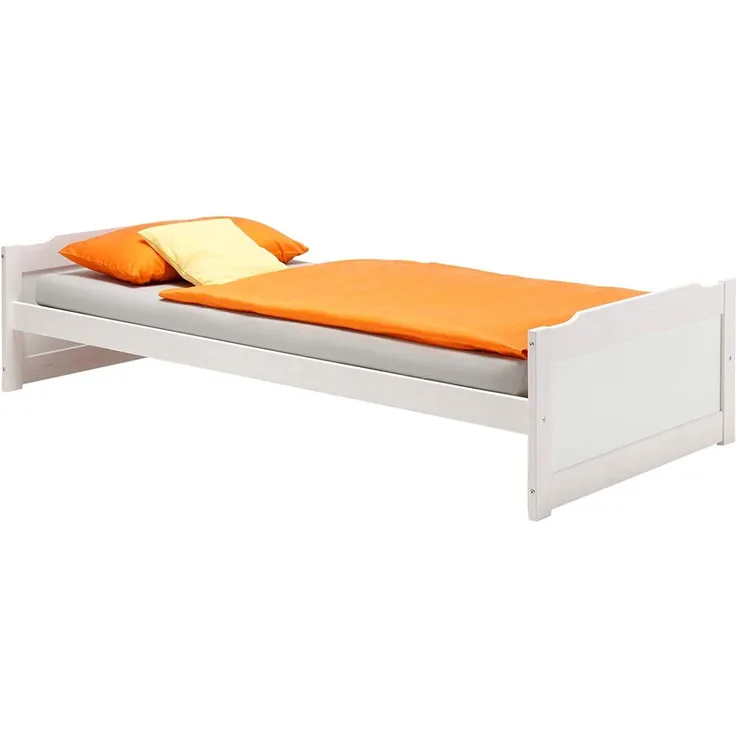 IDIMEX 'Fritz' Einzelbett 90x200 cm Kiefer massiv weiß lackiert