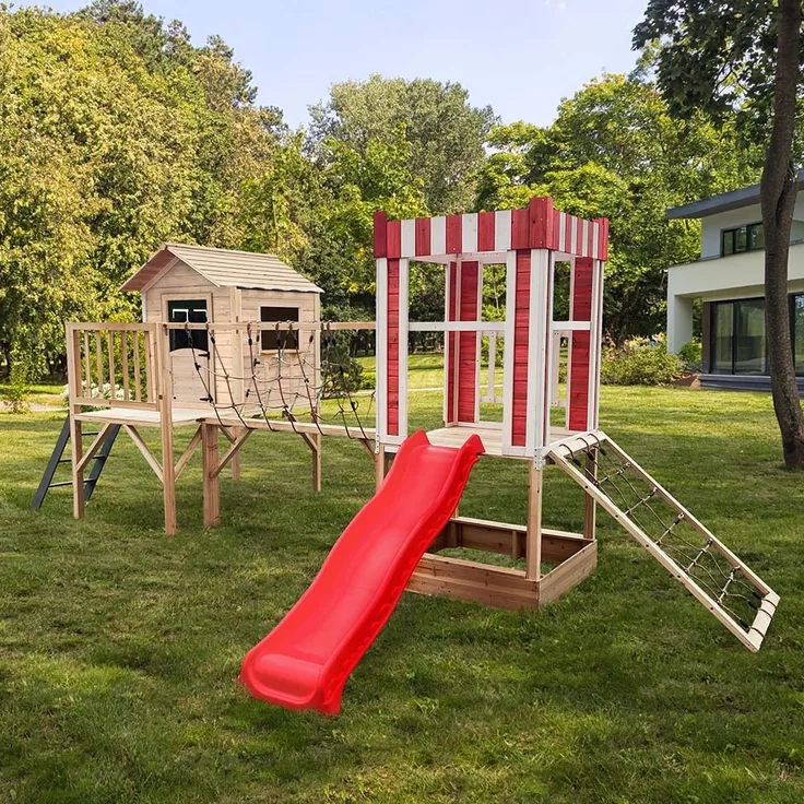HOME DELUXE Spielpark inkl. Rutsche WUNDERLAND Natur- 555 x 340 cm