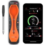 ThermoPro TempSpike Plus 180M kabelloses Fleischthermometer mit verbesserter ultradünner Sonde Bluetooth-Bratenthermometer für den Außengrill Smoker Grillthermometer mit APP für BBQ Küchen