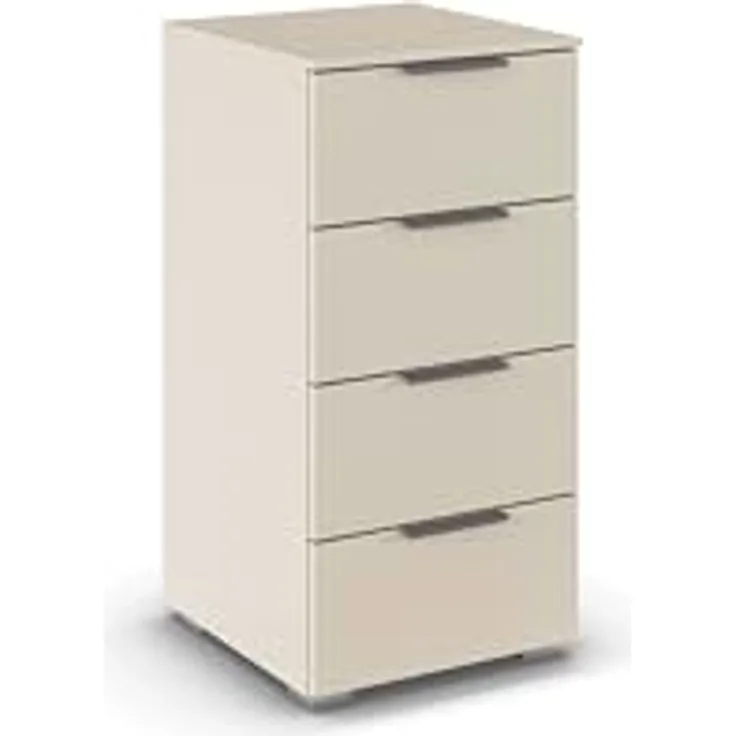 Rauch Möbel Nachtschrank Alabama, Champagner, Holzwerkstoff, 4 Schubladen, 40x81x42 cm, Blauer Engel, Made in Germany