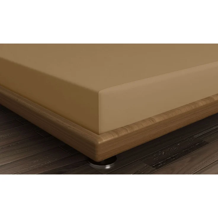 L'essentiel Maison 'Light Brown' Ranforce King Spannbettlaken (FR) (IT) (ES) (DE), Hellbraun, 200+30 x 160 cm – Bild 2