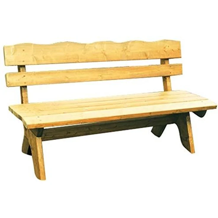 Frg 'Freital' Gartenbank, 3 Sitzer, Kiefernholz massiv hellbraun, 150 x 60 x 82 cm – Bild 1