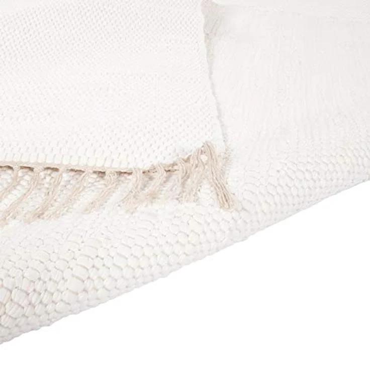 THEKO Teppich Happy Cotton, rechteckig, Höhe: 5 mm, Handweb Teppich, Flachgewebe, reine Baumwolle, handgewebt, mit Fransen – Bild 6