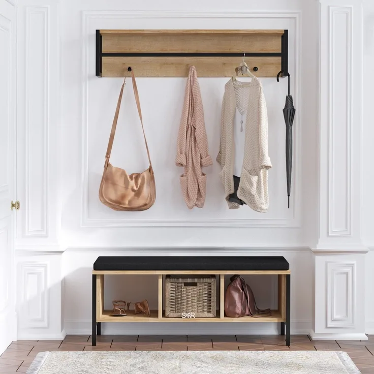 Skye Decor 'Shana' Garderobe, Eiche / Schwarz, 100 x 43 x 35 cm