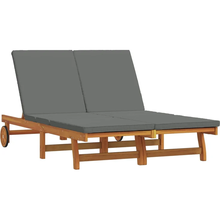 vidaXL Sonnenliege Braun 125 x 200 x 84 cm Massivholz Akazie 3325189 – Bild 2