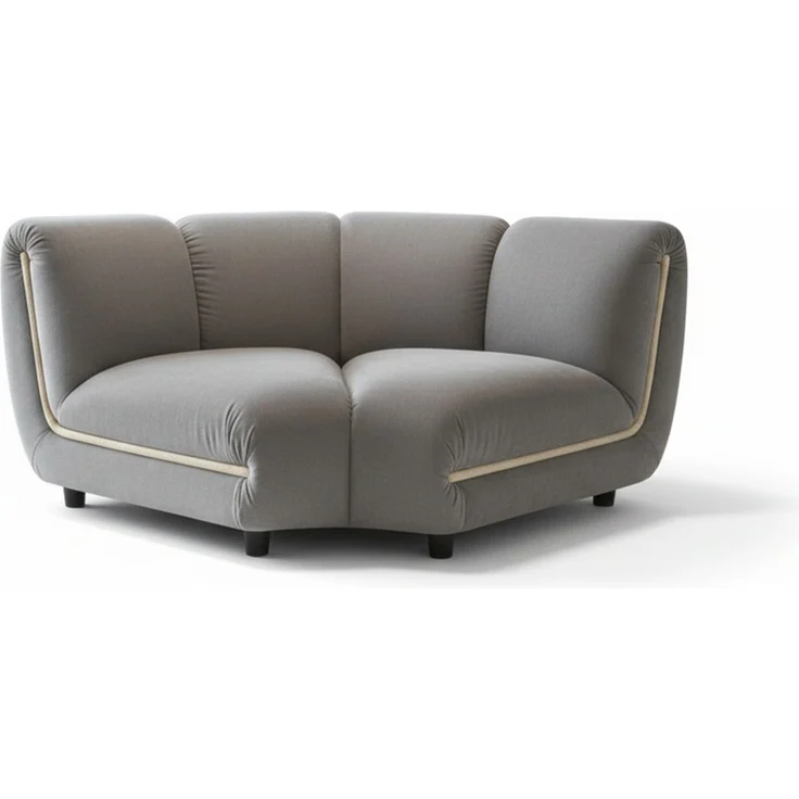 KAWOLA Sessel LAYLA Eckelement Velvet taupe 74 x 99 x 166 cm – Bild 3