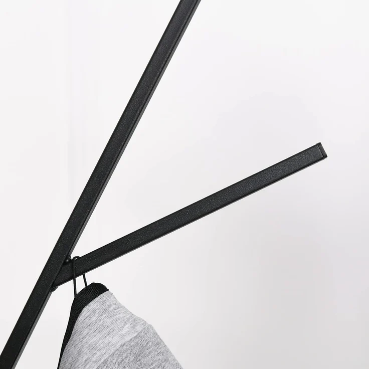 HOMCOM Garderobenständer Standgarderobe mit 8 Kleiderhaken, (Kleiderständer, 1 St, Hutständer), Metall, Braun, 45 x 45 x 180 cm – Bild 9