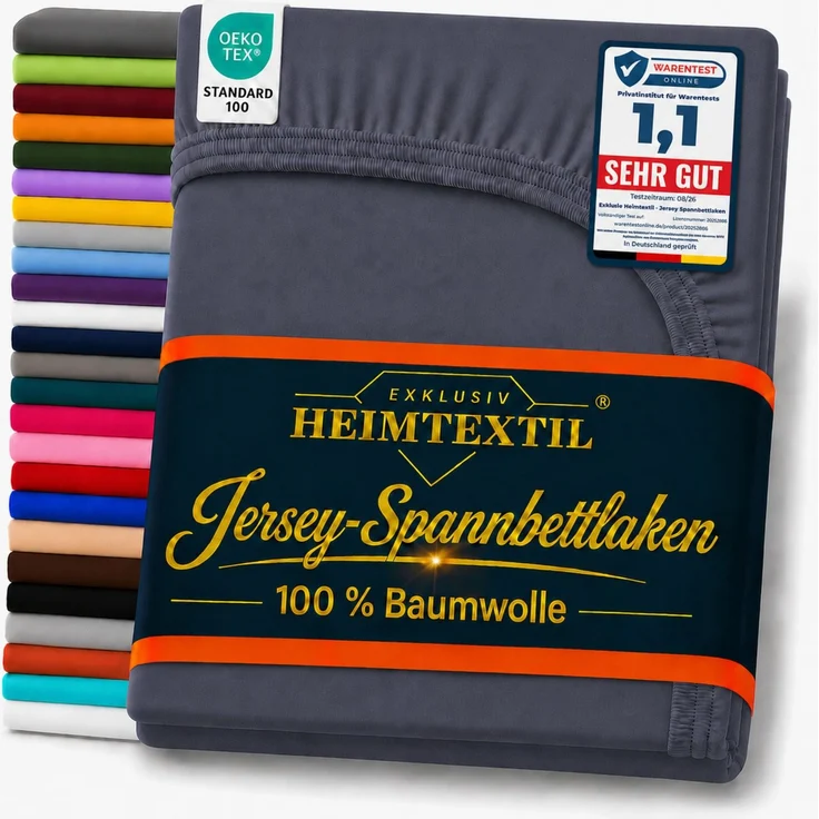 EXKLUSIV HEIMTEXTIL Marke Jersey Spannbettlaken 60x120-70x140 cm Navyblau – Bild 1