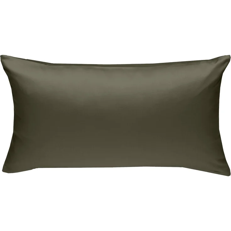 Mako-Satin / Baumwollsatin Bettwäsche uni / einfarbig dark olive Kissenbezug 50x70 cm – Bild 3