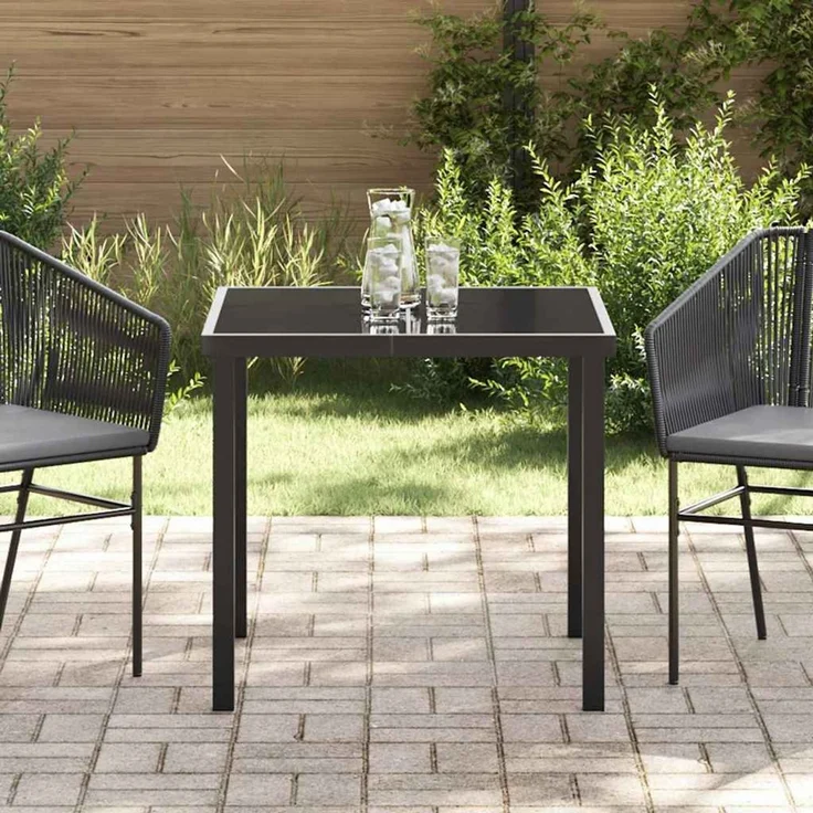 vidaXL Gartentisch Schwarz 80 x 80 x 73 cm Metall 42010312 – Bild 4