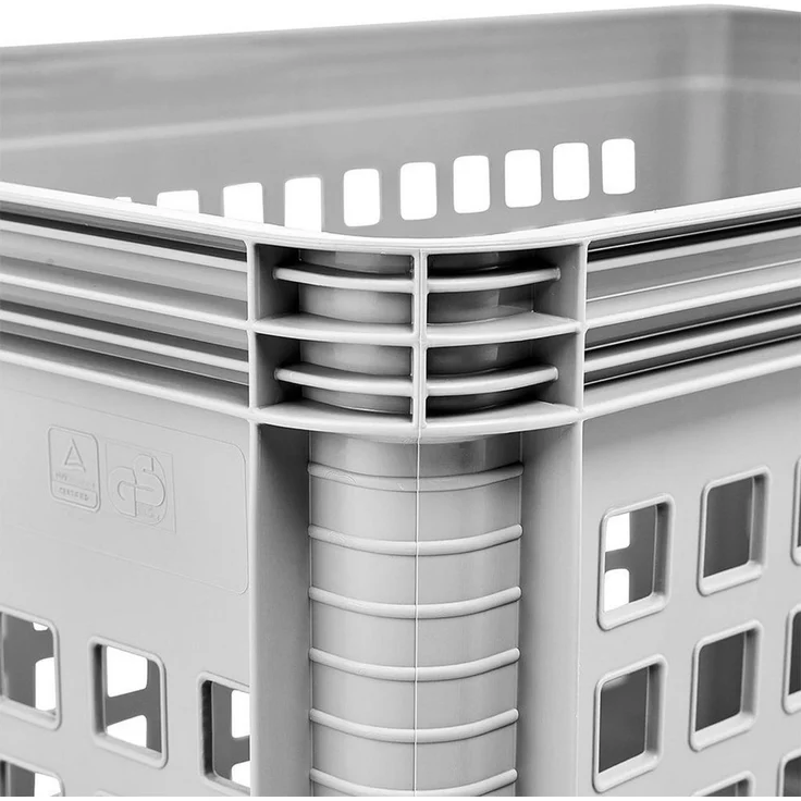 keeeper Transportkorb, Stapelbar, Polypropylen, 64 l, Robert, Nordic Grey – Bild 3