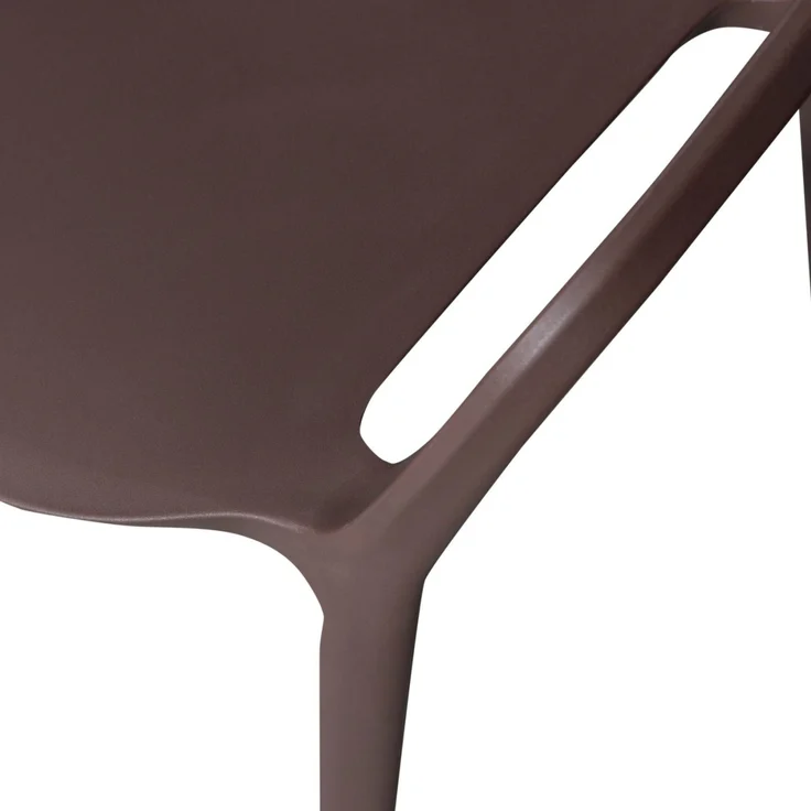 Stapelstuhl Bent aus Kunststoff, modernes Design, stapelbar, lila braun, für drinnen und draußen – Bild 7