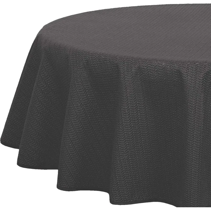 Brandsseller Gartentischdecke 160x220 cm Tischdecke mit Paspel Outdoor Tischtuch oval Weichschaum für Garten, Terrasse, Balkon wetterfest rutschfest - Grau