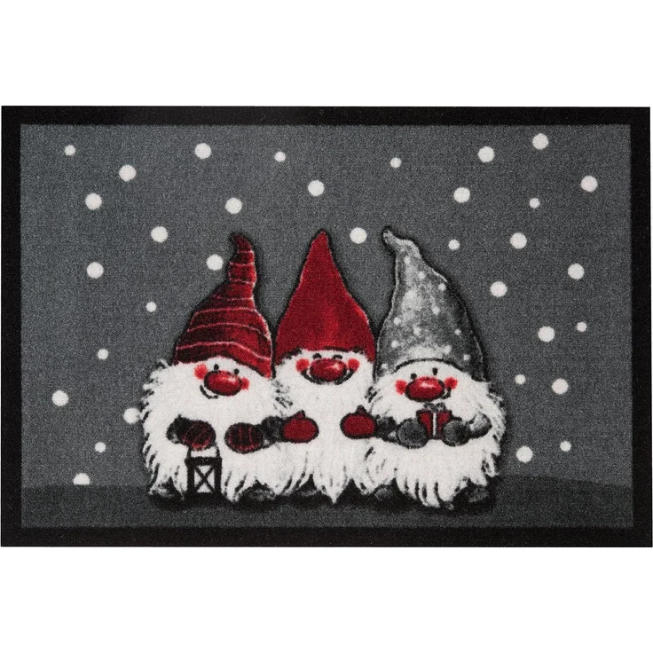 HANSE Home Fußmatte 3 Zwerge, Türmatte, rechteckig, Höhe: 7 mm, Schmutzfangmatte, Outdoor, Rutschfest, Weihnachten, Waschbar, Innen – Bild 1