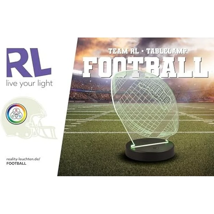 3D Dekoleuchte FOOTBALL mit RGB Farbwechsler, Höhe 21cm – Bild 5