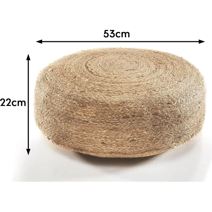 Kobolo Sitzwürfel Sitzpouf SOUL aus Jute mit Baumwollfüllung (1 Stück, Nachhaltig) – Bild 2