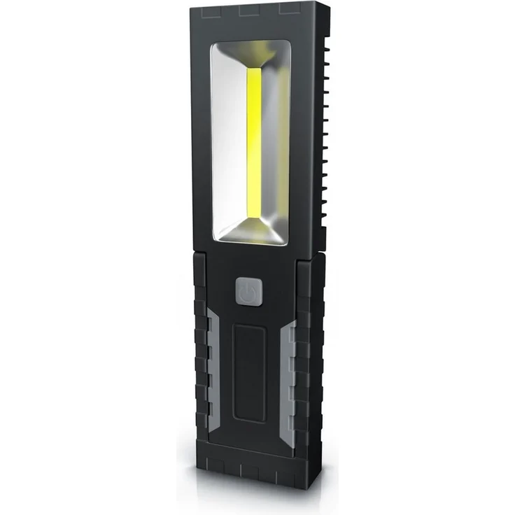BEARWARE LED Arbeitsleuchte Werkstattlampe, Taschenlampe, Handlampe, batteriebetrieben, 200 Lumen, Ein-/Ausschalter, LED fest verbaut, Kaltweiß, mit Seiten LED, Stütze, Haken & Magnetfuß, für KFZ Haushalt Werkstatt – Bild 2