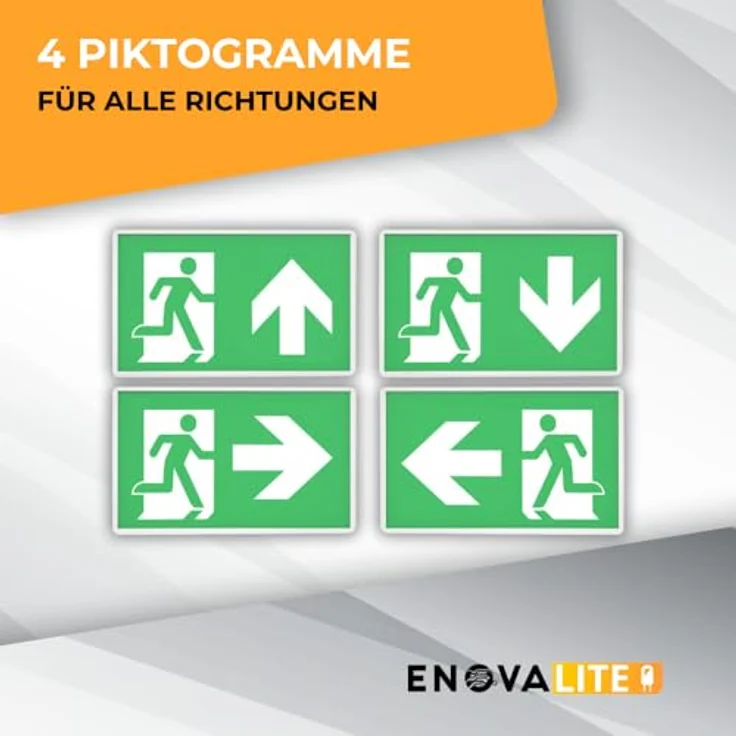ENOVALITE LED Arbeitslicht LED-Fluchtwegleuchte, Notstrom, TEST-Funktion, Ein- & Aufbau, IP65, LED fest integriert, Tageslichtweiß, kaltweiß, Fluchtwegleuchte, Notleuchte, Fluchtweg, Notbeleuchtung, Notfallakku – Bild 4