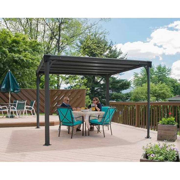 Palram - Canopia 'Milano 3000' Aluminium Pavillon, Anthrazit, 308 x 308 x 221 cm – Bild 5