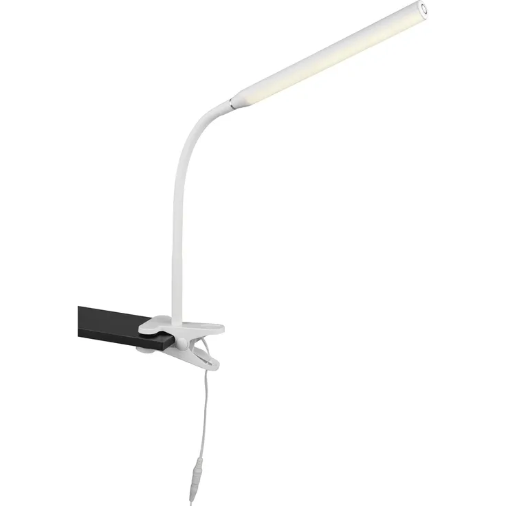 lightling LED Klemmtischleuchte Nella, LED fest integriert, Tageslichtweiß, Warmweiß, Lichtfarbe einstellbar, flexibel, Sensordimmer, Touch, weiß matt