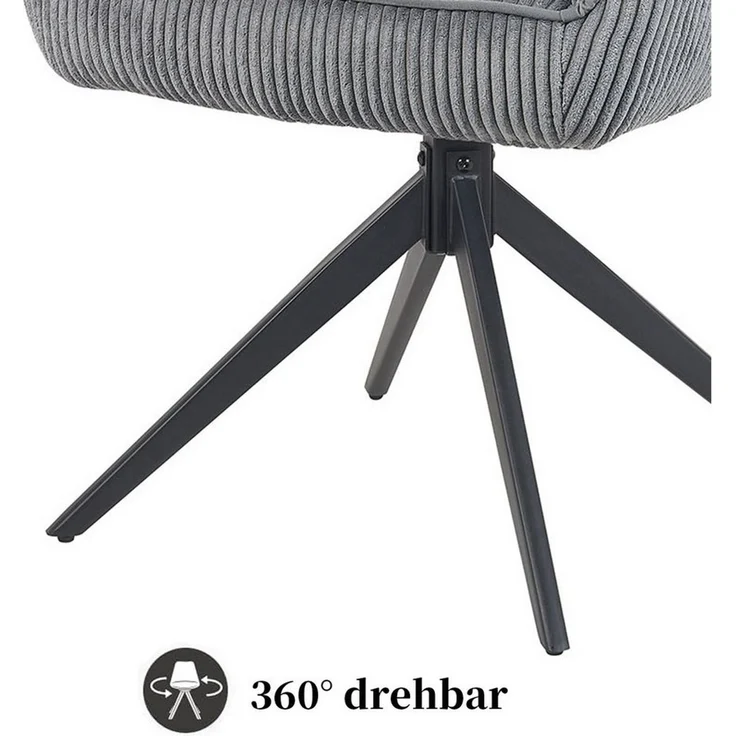 B&D home Polsterstuhl ARVIT (1 St), Federkern, drehbares Metallgestell, mit Armlehnen – Bild 3