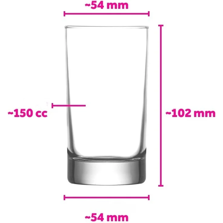 Hermia Concept 'LV-ADA315F' Gläser-Set (6-teilig), Transparent, 5,4 x 5,4 x 10,2 cm – Bild 4