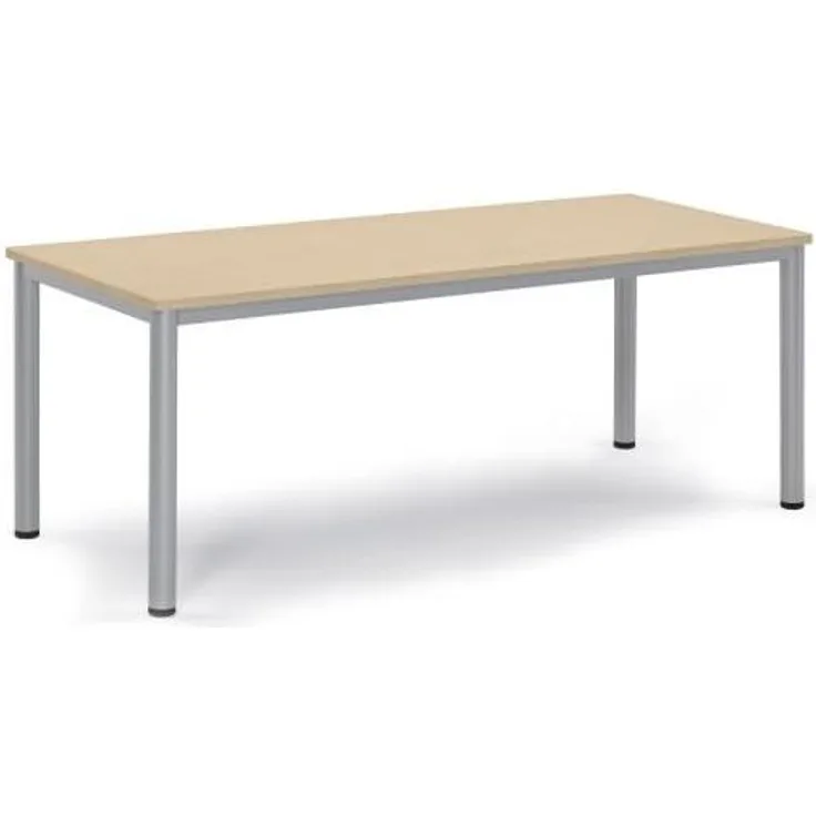 Soennecken Besprechungstisch 180x80x72cm Gestell silber Platte ahorn