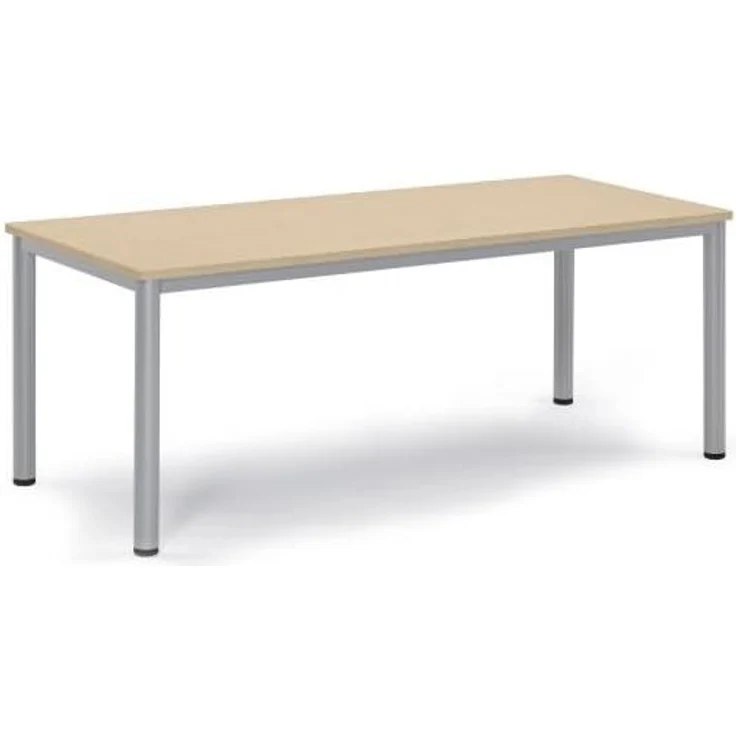 Soennecken Besprechungstisch 180x80x72cm Gestell silber Platte ahorn